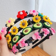 >NB [35 styles] Children's Braided Hairband 2021 New Girl Bangs Broken Hair Clip Headband Kids Carto