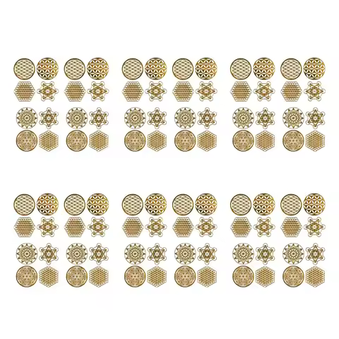 -ABDH 96Pcs/Set Metal Energy Decor Sticker Flower Of Life Children's Day Gifts 7 Chakra Copper Energ