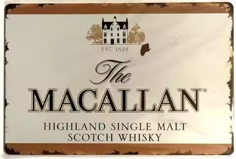 The Macallan Highland Single Malt Whisky Novelty Metal Sign NEW!