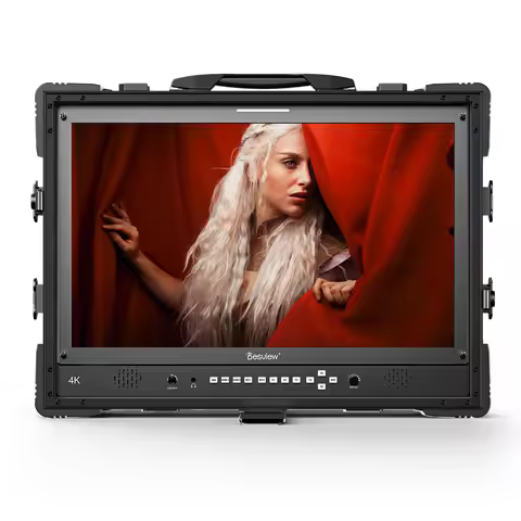 Desview D24 HDR 23.8" Director Broadcast Monitor with TPU Protector Case SDI HDMI Input Output 4K Mu