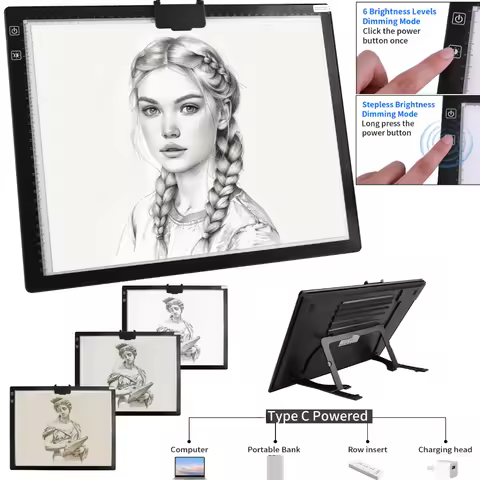 Rechargable A3 Light Pad LED Wireless Battery Powered Drawing Board for Tracing Copy Artcraft Diamon