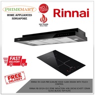 RINNAI RH-S329-PBR SLIMLINE HOOD SLEEK DESIGN WITH TOUCH CONTROL +  RINNAI RB-3012H-CB 2 ZONE INDUCTION HOB BUNDLE DEAL