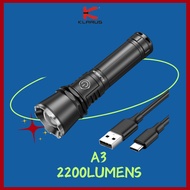 Klarus A3 2200 Lumens 750m Beam Distance ,Adjustable Zoomable Tactical Flashlight / Spot/Flood Light