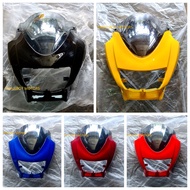 YAMAHA RXZ135 CATALYZER NEW FRONT HEAD COWLING COVER WITH VISOR WINDSHIELD SET PENUTUP KEPALA DEPAN CATALYSER NEW RX-Z