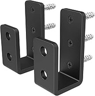 Door Barricade Brackets, Heavy Duty U-Shaped Security Hardware, 2x4 Lumber Lock, Metal Gate Reinforc