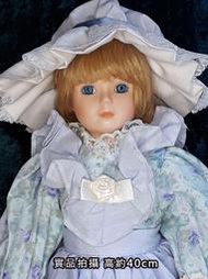 ［陶瓷娃娃］GORHAM-Porcelain Doll歐風鄉村水藍色圍裙(全新品)