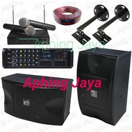 Paket Karaoke Sound System Speaker 10inch+Amplifier+Mic AIWA Wireless