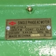 MESIN Dynamo Engine - ELECTRO MOTOR SEM 1/2 HP 1 PHASE 4 POLE ORIGINAL Electric MOTOR