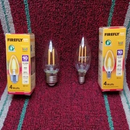 Firefly Dimmable Filament LED Candle/Chandelier Bulb 4watts (warm white=yellow light) E14 or E-27