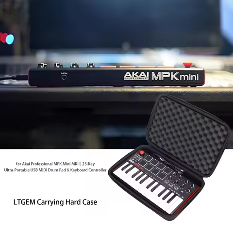 LTGEM Hard Carrying Case for Akai MPK Mini MK2/3 and MPK Mini Play/m vave smk 25 MIDI Keyboard Contr