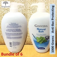 [6 Bottles] Ginvera Natural Bath Anti-Bacterial Menthol Vinegar Essence Cooling Shower Foam 950ML