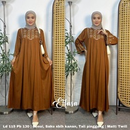 COD | GAMIS BORDIR TERBARU BAHAN TWILL JUMBO LENGAN 7/8 BORDIR