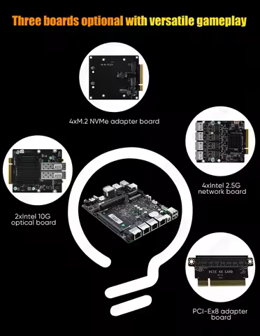 2x10G SFP+ Topton Firewall Mini PC Intel i3-N355 N305 4xi226-V 2.5G LAN N150 N100 DDR5 NVMe Proxmox 