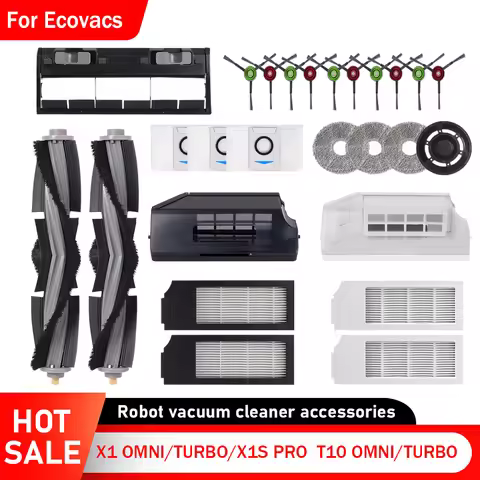 For Ecovacs Deebot X1 OMNI/TURBO,T10 OMNI/TURBO/X1S PRO Dust Box,Main Side Brush,Hepa Filter, Mop Ra