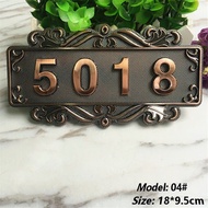 Customized+Gift House NumberImitation Metal Bronze House Number ABS Plastic Door Plate Custom Sign D
