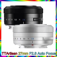 TTArtisan Auto Focus 27mm F2.8 Camera Lens Fuji X Fujifilm XF Sony E Nikon Z Mount STM APS-C Eye per