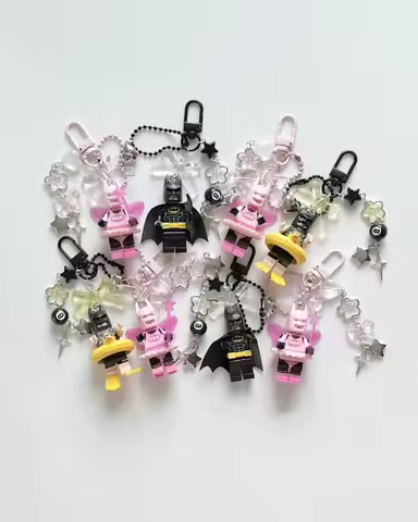 Iconic Cute Fairy Bat Building Block Couple Keychain ˖°.