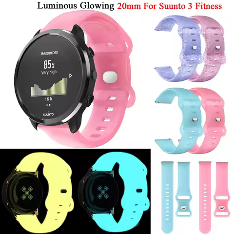 20mm Silicone Luminous Glow Bracelet For Polar ignite 2/3/SUunto 3 Fitness Smart Watch Band Polar Un