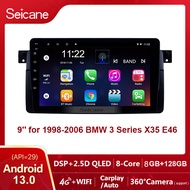 Seicane 9 inch 2.5D QLED Touchscreen Android 13.0 GPS Navigation Radio for 1998-2006 BMW M3/3 Series