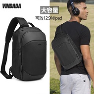 Ozuko Minimalist Large-Capacity Men's Chest Bag High-End Feeling Business Side Backpack Waterproof Multi-Layered Shoulder Bag Men Waterproof Shou