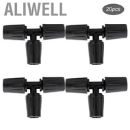 Aliwell 20Pcs Flat Tee Connector 4/7 4mm Hose For Micro Sprinkler Nozzle HT