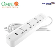 Omni travel extension cord 3gang w/ USB USB301
