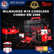 MILWAUKEE M18 Cordless Combo Rotary Hammer M18 + Wet/Dry Vacuum M18 + Laser Distance Meter