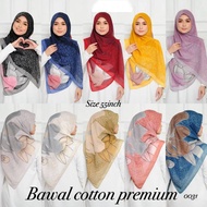 Tudung Bawal Cotton Premium B55’, Bawal Cotton Alya (borong)