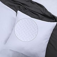 White Euro Sham Covers 26x26 Quilted Pattern Matelasse European Pillow Covers Set of 2 Textured Euro