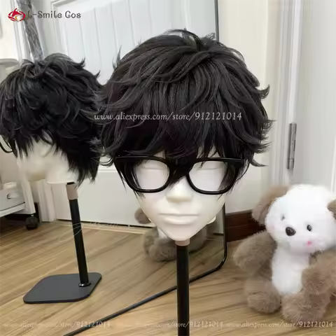 P3RE Amamiya Ren Cosplay Wig Black Wigs P5 JOKER Anime Cosplay Wig For Kurusu Akira Heat Resistant S