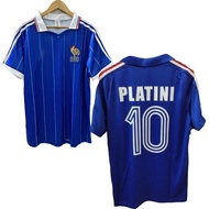 1982 France Home Retro Soccer Jersey Football sports T-shirt jersey high quality jerseys 10# PLATINI