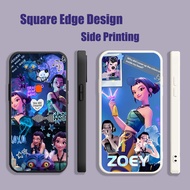 Casing For iPhone X XS MAX XR 13 Pro 7 8 Plus kpop demon hunters Huntrix ZOEY FXW05 Phone Case Squar