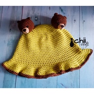 NCT Haechan Bear Knit Bucket Hat | Bear Knitted Hat | Bear crochet bucket hat | Crochet hat