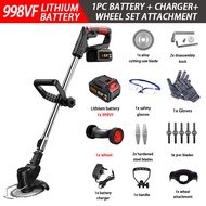Mesin Rumput Bateri 1298VF/998VF Cordless Grass Cutter Machine Rechargeable Electric Lawn Mower with
