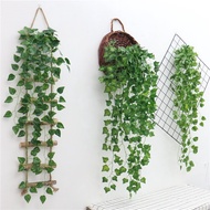 Artificial Plants Wall Green Leaf Creeper Flower Vine/Simulation Red Maple Ivy Wall Hanging Garlands/Home Patio Garden Wedding Decoration Plastic Rattan