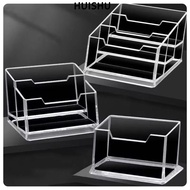 HUISHU 1Pcs Bussiness Card Holder, 1/2/3 Grids Acrylic Plastic Business Card Box, School Office Supp