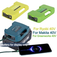 USB Adapter For Makita/Ryobi/Greenworks 40V Li-ion Battery With USB Type-C Port Portable Battery Hol