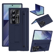 Matte Hard PC Hinge Phone Case For Samsung Galaxy Z Fold 7 6 Stylus S Pen Holder Bracket Fold6 Fold7