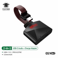 2in1 PLEXTONE GS1 MARK II Audio Adapter 27W Fast Charging Type-C Audio Cable AUX Sound Card Adapter 