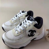 CHANEL/香奈兒 黑白熊貓系帶休閒鞋 36.5碼