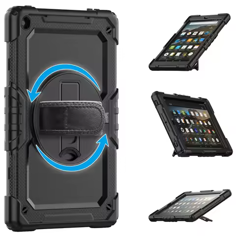 10pcs Case for Amazon Kindle Fire HD 10 2019 HD 8 Plus 2020 Shockproof Kids Stand Cover Kickstand Ha