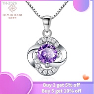 ┇ New Version of Silver plated Lucky Four leaf Clover Necklace Pendant Female Zircon Necklace for Girls Charms for Jewelry Making