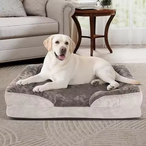 Waterproof Large Dog Bed Washable Cover Egg Crate Sofa Bolster Plush Mat