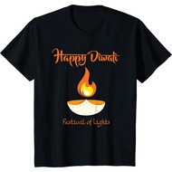เสื้อยืด [COD] พิมพ์ลาย Happy Deepavali Diwali Festival of Lights สไตล์อินเดีย สําหรับผู้ชาย ไม่จำกั