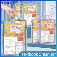 Transparent Mesh Book Bag – L-Shaped Zipper Storage Pouch for Student Subject Organization