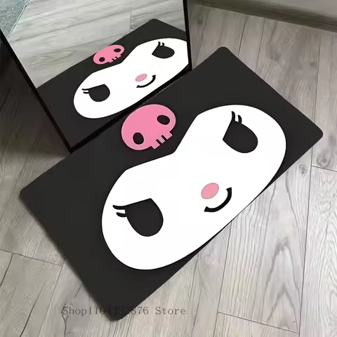 1pc Kuromi Floor Mat Home Bathroom Absorbent Mats Anti-Slip Mats Home Decor Supplies