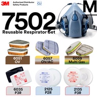 3M 7502 Reusable Respirator Set – 6051 Organic Vapor / 6057 Organic Vapor & Acid Gas / 6059 Multi Ga