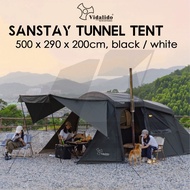 Vidalido SanStay Tunnel Tent with Optional TPU Door Outdoor Camping 1 Bedroom 2 Living Rooms Silver 