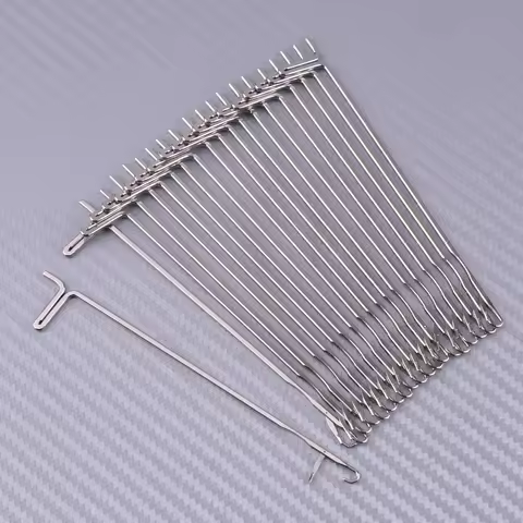 20Pcs/Set Silver Knitting Machine Hook Needles Fit For Reed Singer Studio Empisal Knitmaster LK150 L
