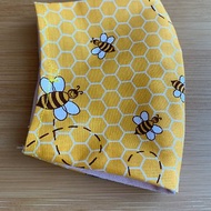 文青風環保純棉透氣完兒童布口罩套 小蜜蜂甜心